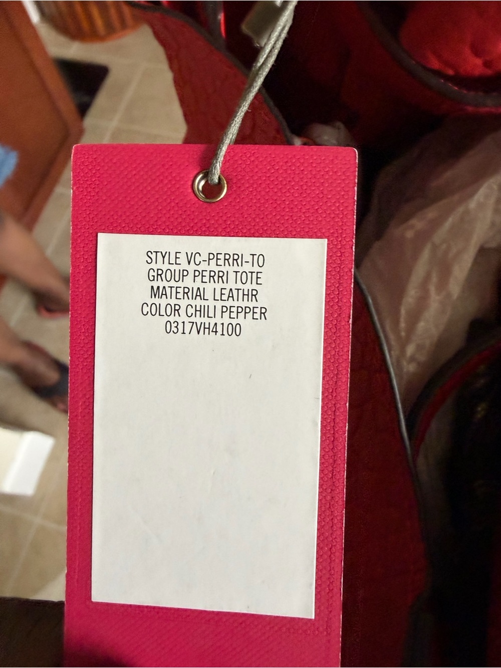 Vince Camuto Red Textured Hobo Shoulder Bag - Picture 3 of 3